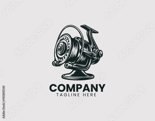 Spinning Fishing Reel Vector Logo
