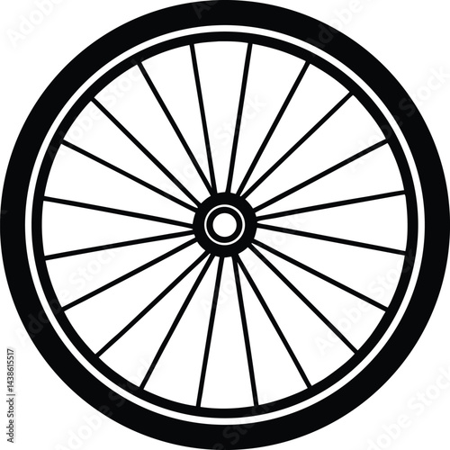 vector of a bicycle wheel spinning