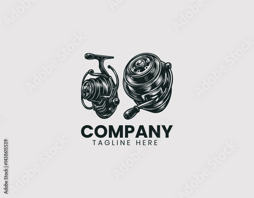 Spinning Fishing Reel Vector Logo