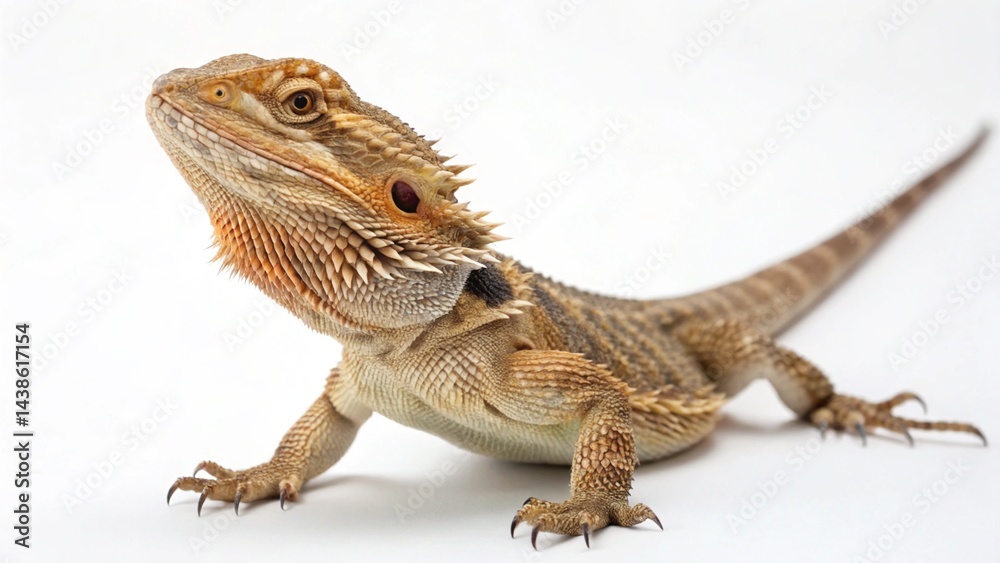 Obraz premium Bearded Dragon Lizard on White Background