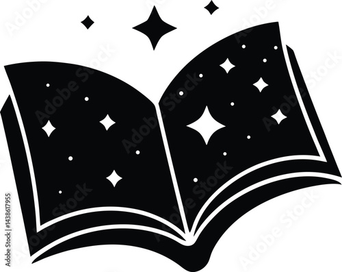 open book with black and white pages
