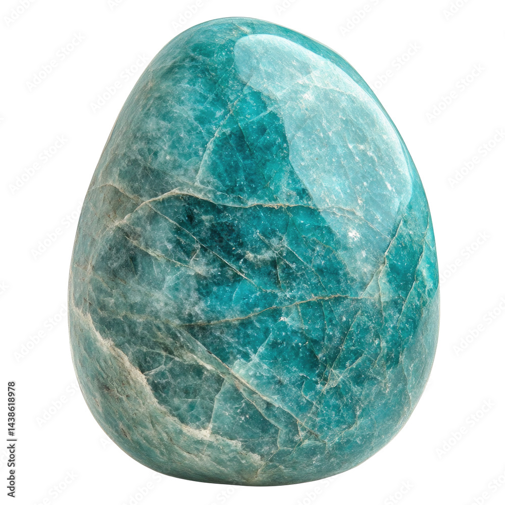 Polished Amazonite Tumbled Stone Crisp isolated on a transparent background Polished Amazonite Tumbled Stone Crisp isolated on a transparent background
