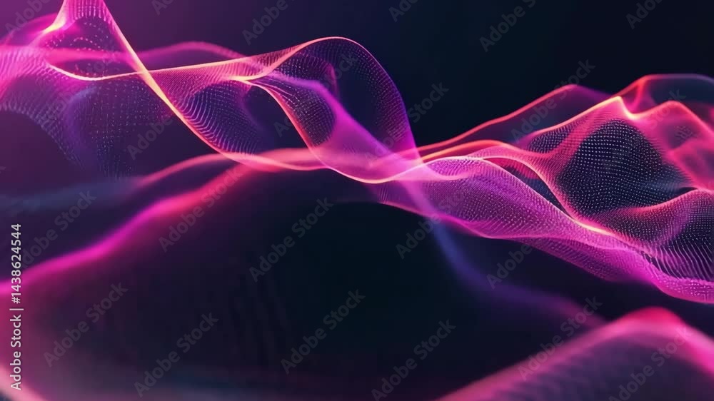 Dynamic Neon Waves Flowing Across a Dark Background in 4K Dynamic Neon Waves Flowing Across a Dark Background in 4K