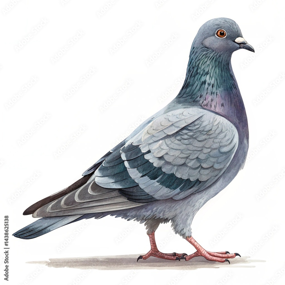 Naklejka premium pigeon isolated on white background