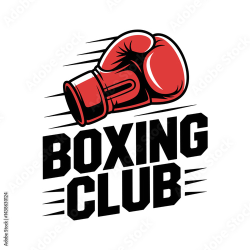 Boxing Club Logo: A striking emblem of power, featuring a dynamic boxing glove and bold typography, perfectly encapsulating the essence of a premier sports club.