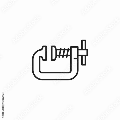 c clamp icon sign vector