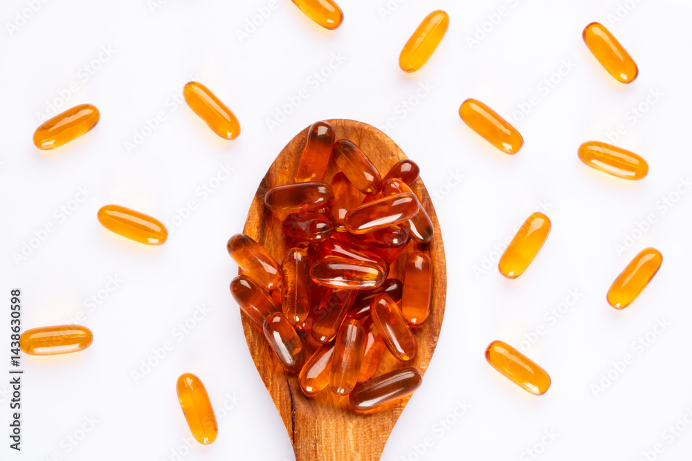 Dietary supplement containing omega 3 fish oil capsules