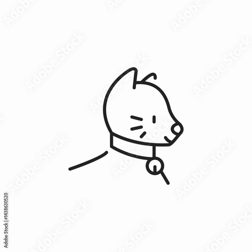 cat with collar icon sign vector