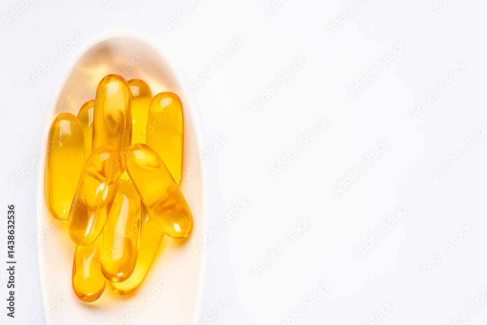 Dietary supplement containing omega 3 fish oil capsules