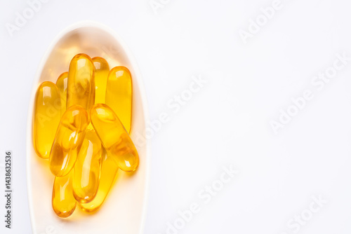 Obraz na płótnie Dietary supplement containing omega 3 fish oil capsules w salonie