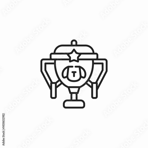 dog show trophy icon sign vector