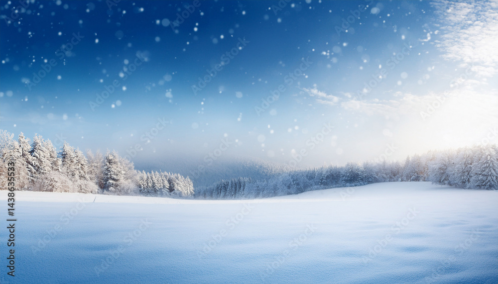 Fototapeta premium empty panoramic winter background with copy space