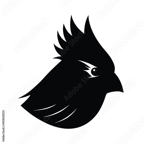 Cardinal bird profile silhouette graphic animal icon birdwatching symbol bird vector illustration design