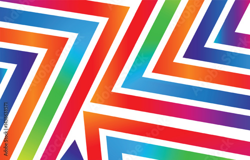Abstract gradient geometric seamless pattern with zigzag lines, stripes pattern