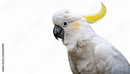 sulphur crested cockatoo standing on white background