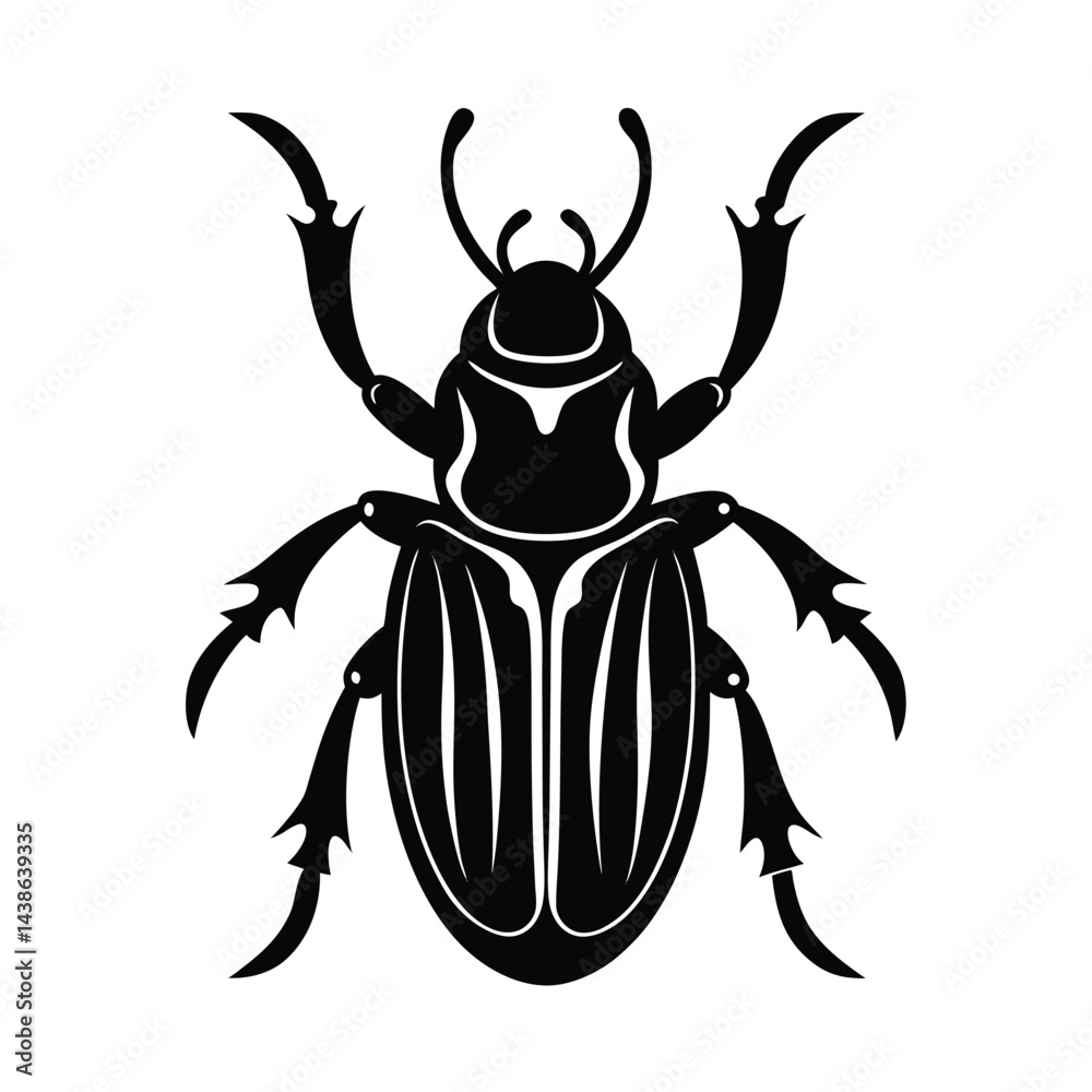 Stylized beetle illustration insect vector black and white design bug graphic detailed drawing art Stylized beetle illustration insect vector black and white design bug graphic detailed drawing art