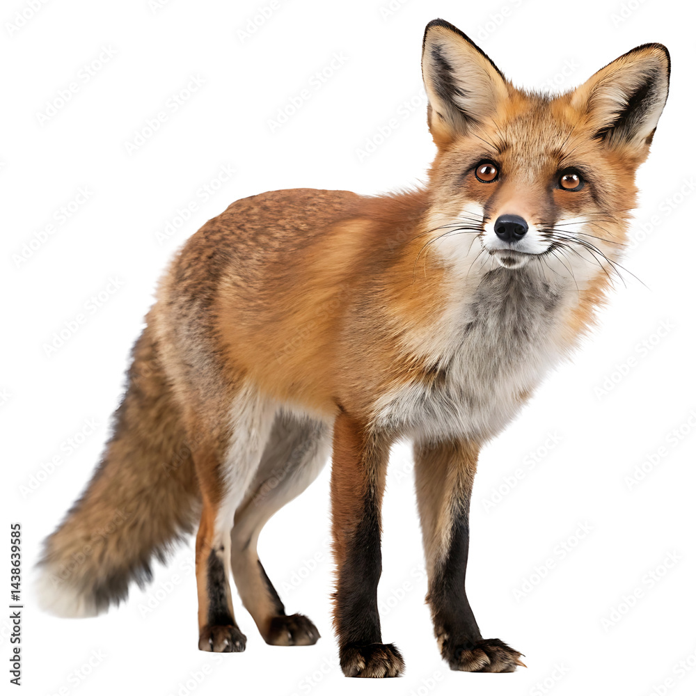 Fototapeta premium Red Fox Standing isolated on transparent background