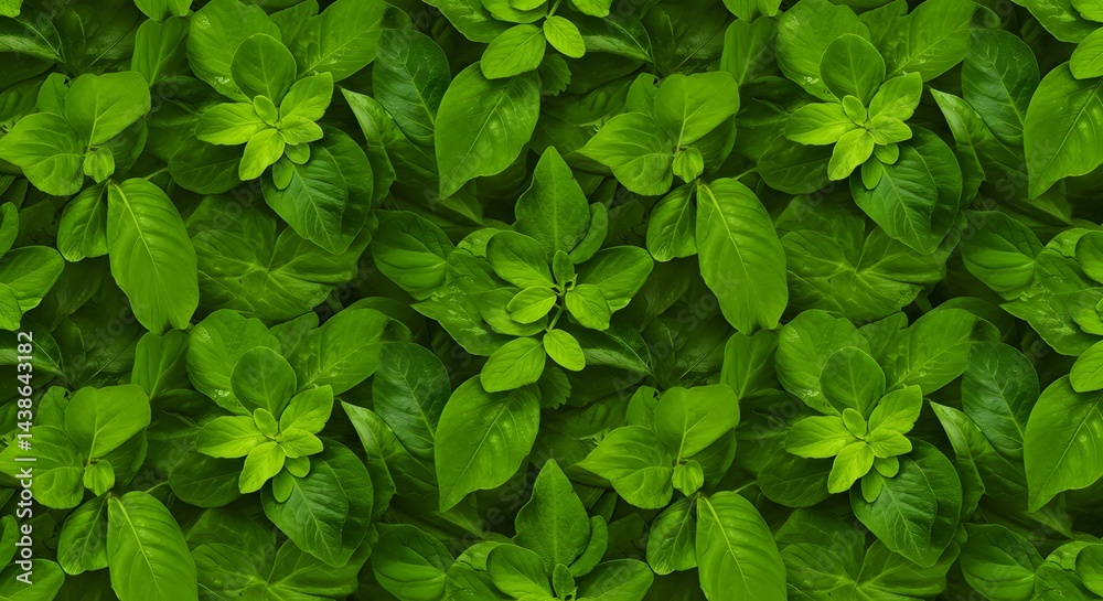 Lush green foliage texture creates a vibrant and organic seamless background. Leaves display fresh growth and natural beauty. Lush green foliage texture creates a vibrant and organic seamless background. Leaves display fresh growth and natural beauty.