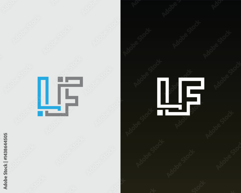 Letter LF initial abstract line art logo monogram vector template. Letter LF initial abstract line art logo monogram vector template.