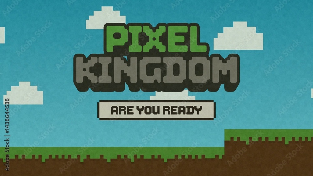 Digital Pixels 8-bit Retro 2D Game Title Intro Stock Template | Adobe Stock