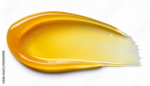 vaseline texture petroleum jelly ointment swatch yellow gel smear isolated on transparent background with shadow