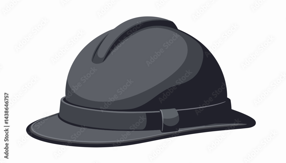 Stylized miner's cap illustration on white background, minimalist design Stylized miner's cap illustration on white background, minimalist design