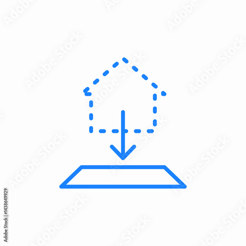 house moving down icon sign vector