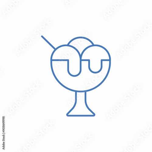 ice cream sundae icon sign vector
