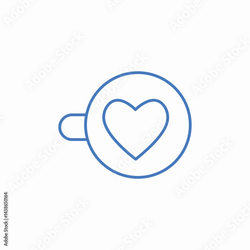 latte art heart icon sign vector