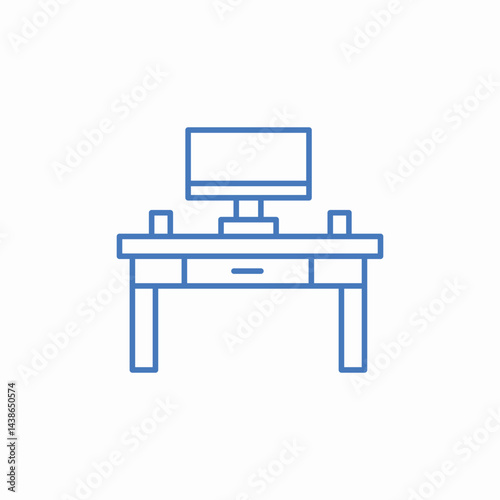 modern office desk icon sign vector