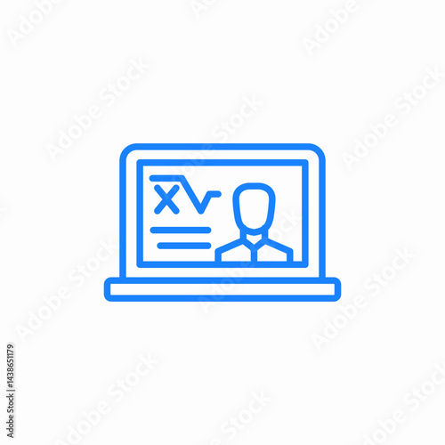 online tutoring session icon sign vector