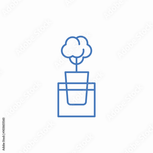 potted plant decor icon sign vector