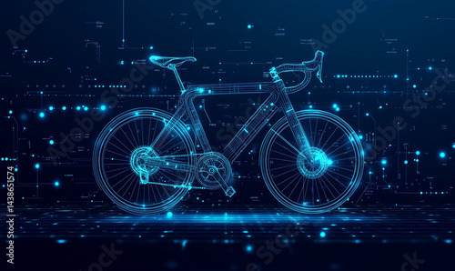 Futuristic 3D Bicycle VIP 2025 - Digital Tech Background - Trendy Vector Mockup for Cycling Tours / Limited Edition / AI-Generated / Copy Space / Active Lifestyle & Outdoor Branding,vip pack