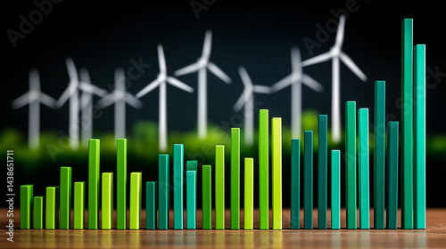 Energy stock market charts, turbine