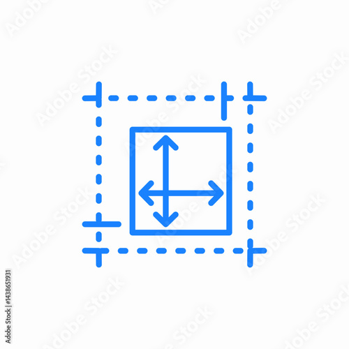 resize crop tool icon sign vector