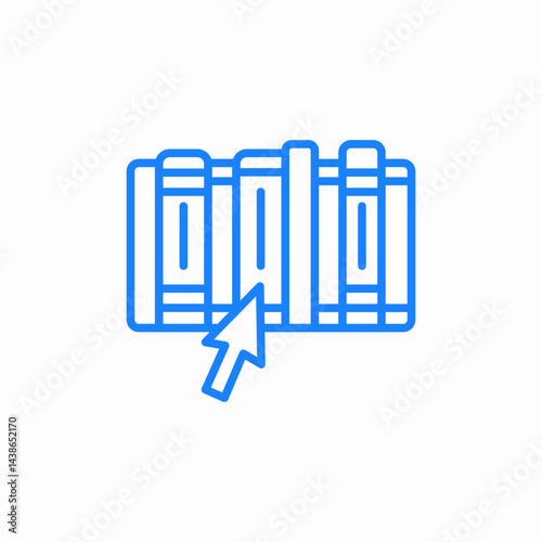 selecting online book icon sign vector