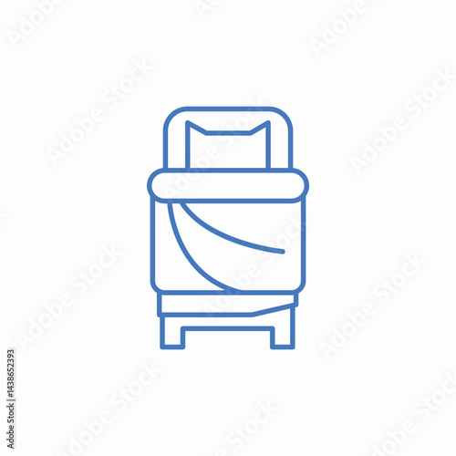 single cozy bed icon sign vector