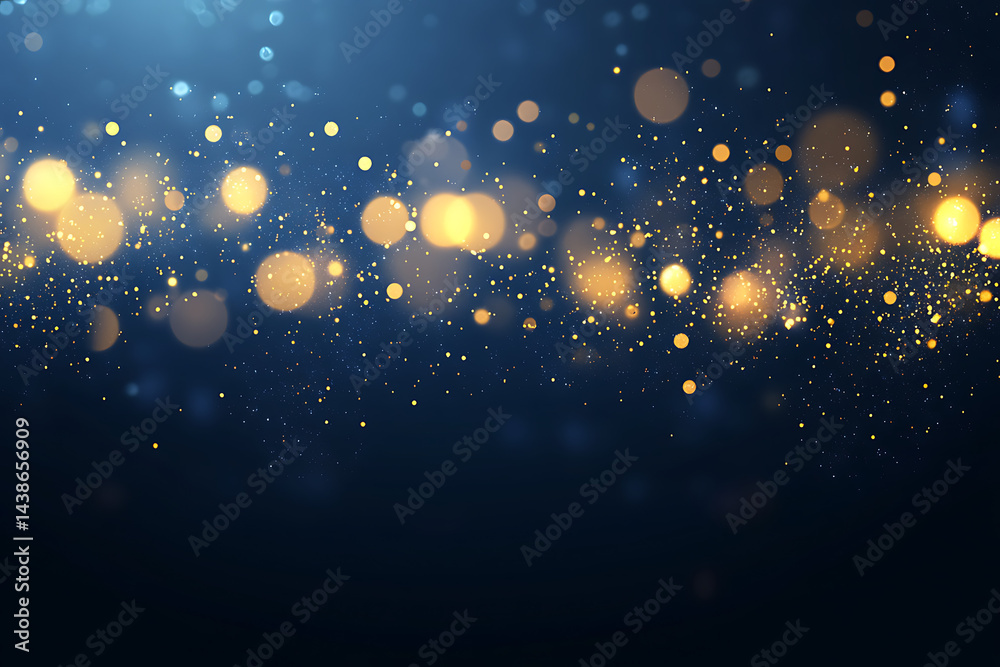 Obraz premium Dark abstract background with glowing lights and bokeh, creating an enchanting atmosphere for design or text. 