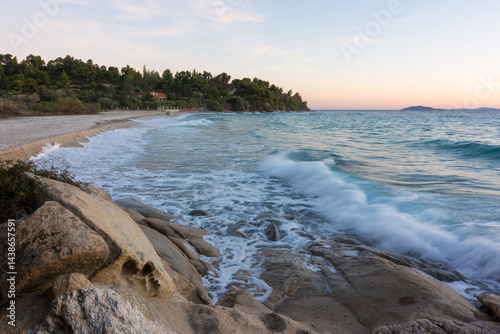 Obraz na płótnie Beautiful scenery by the sea in Sithonia, Chalkidiki, Greece w salonie
