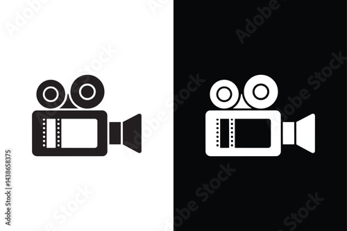 Video Camera icon vector on White Background ,Vector Art Illustration on white background.