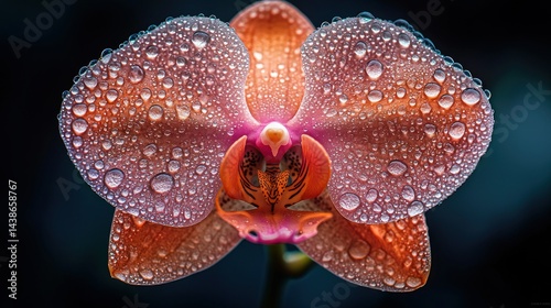Dew-kissed orchid, a macro beauty