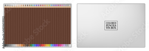 Set of 36 colored pencil. Tin case. Coloring tools. School supplies. Drawing	