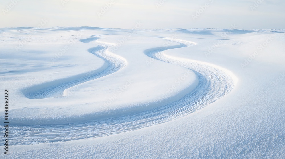 Top Down Perspective of Shimmering Snow Dusted Plains With Winding Frosty Paths Isolated White Background Serene Cold Winter Beauty Top Down Perspective of Shimmering Snow Dusted Plains With Winding Frosty Paths Isolated White Background Serene Cold Winter Beauty