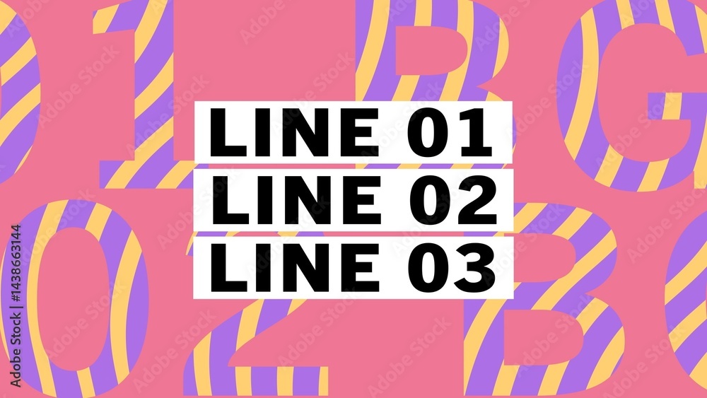 3-line Kinetic Text 70s style Pastel Title Intro Stock Template | Adobe ...