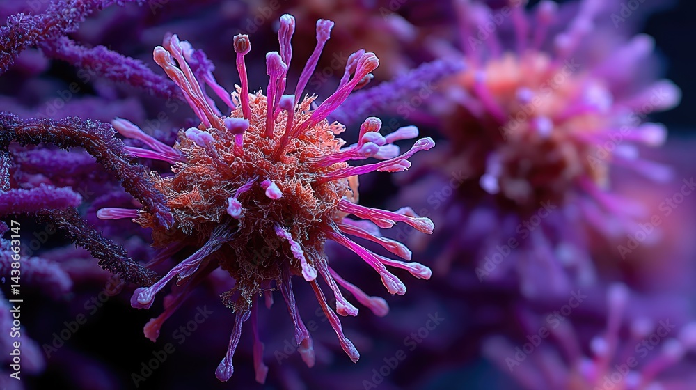 Fototapeta premium Close-up of virus particles (1)