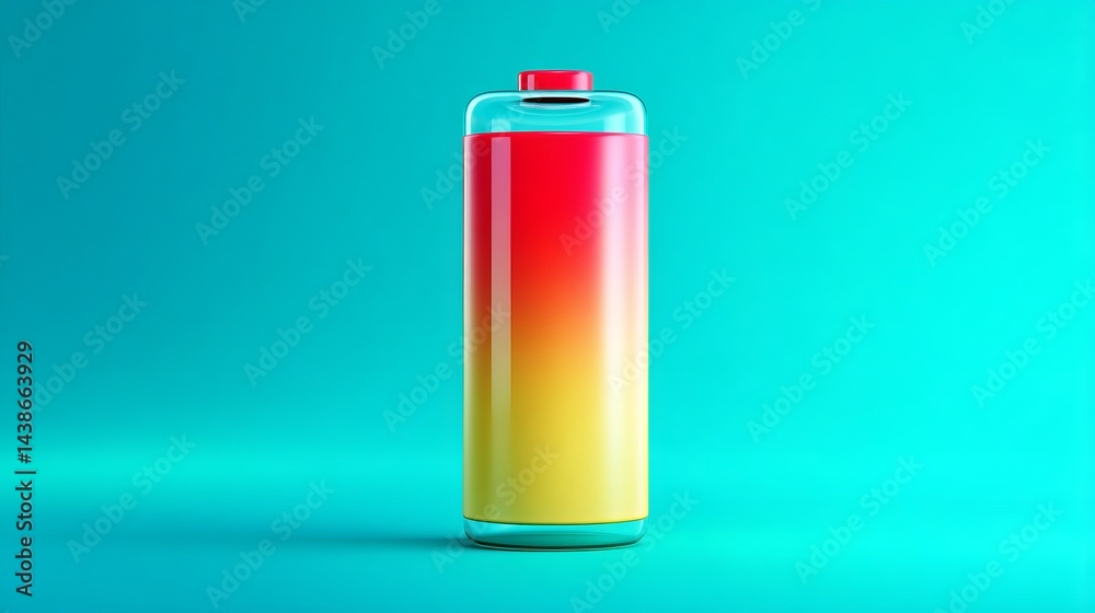 3D battery icon charging from low to full trendy illustration in modern 3D style 3D battery icon charging from low to full trendy illustration in modern 3D style