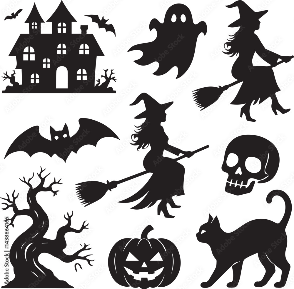 Spooky Halloween Silhouettes Collection Spooky Halloween Silhouettes Collection