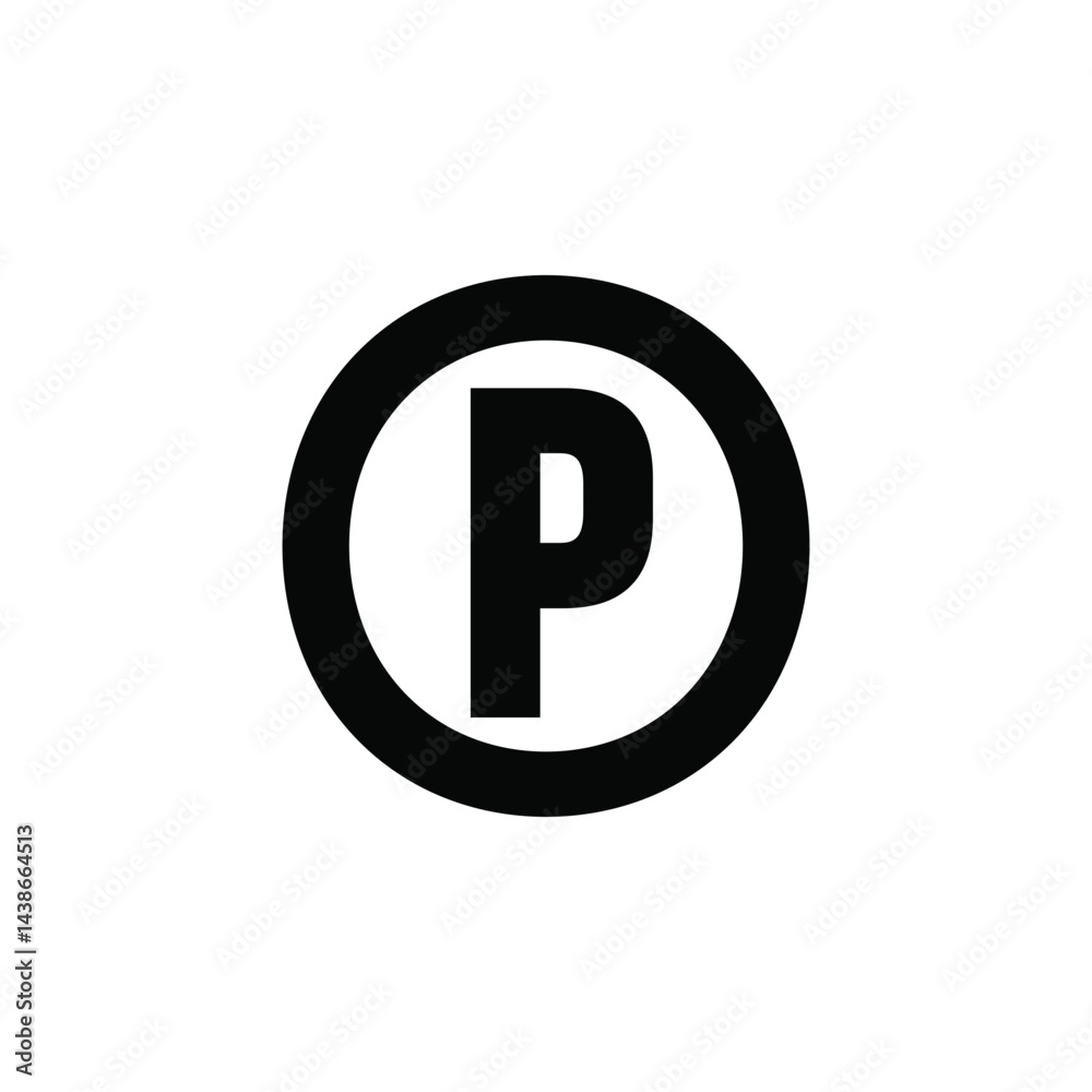 P Copyright Symbol Icon Vector P Copyright Symbol Icon Vector