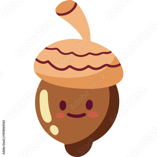 Flat Style Acorn Vector Elements for Natural Designs
