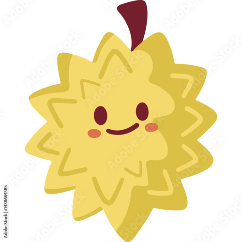 Vibrant Flat Style Vector Illustration of Pitaya Fruit
